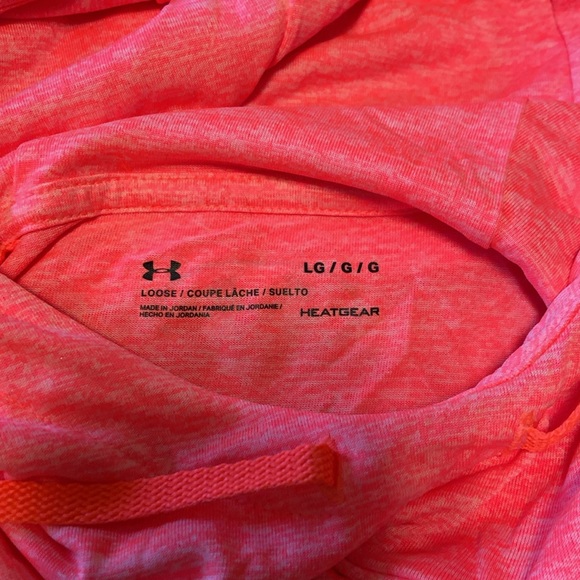 Light weight neon pink Under Armor pink hoodie. - Picture 3 of 5